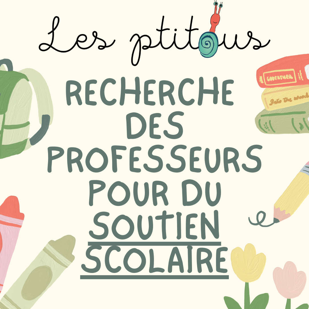 Rejoignez l'Équipe des Ptitous : Nous Recherchons des Professeurs de Soutien Scolaire !